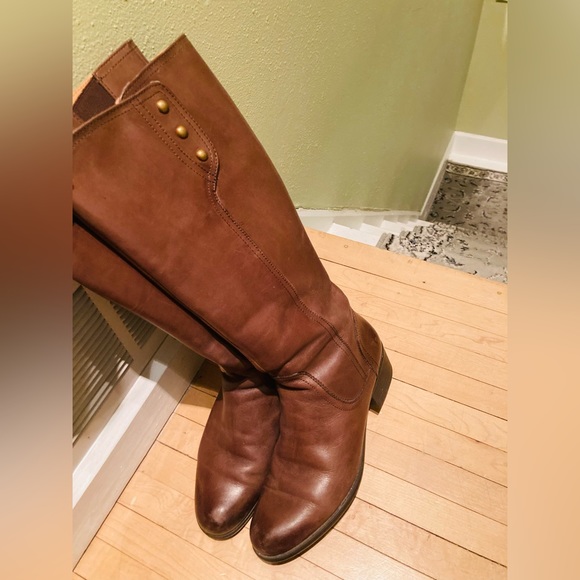 bussola Shoes - Bussola leather tall brown boots (Antwerpen) (EUR size 39; US 9).